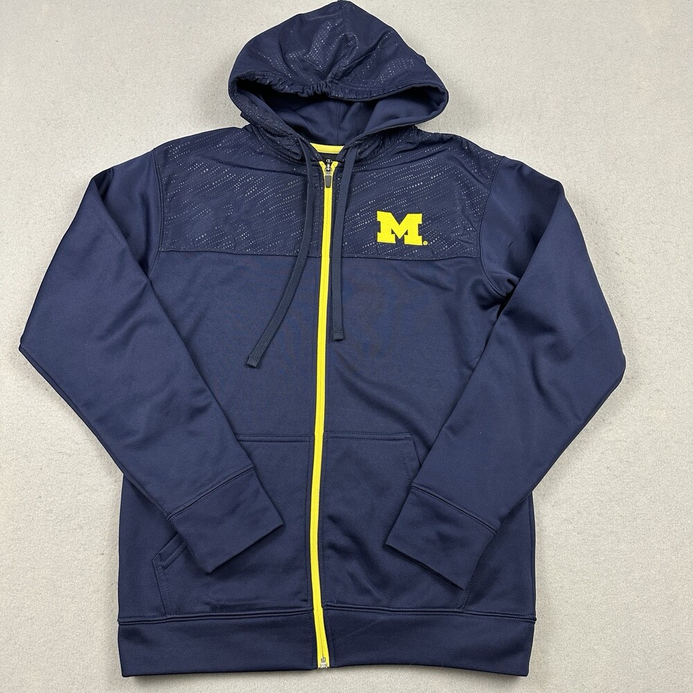 Michigan Wolverines Hoodie Men Small Blue Yellow Champion NCAA Football S